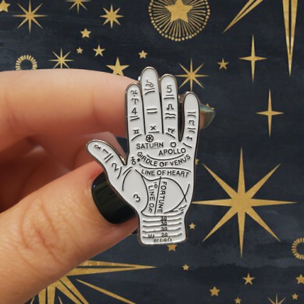 ✋Palm reader hand enamel pin